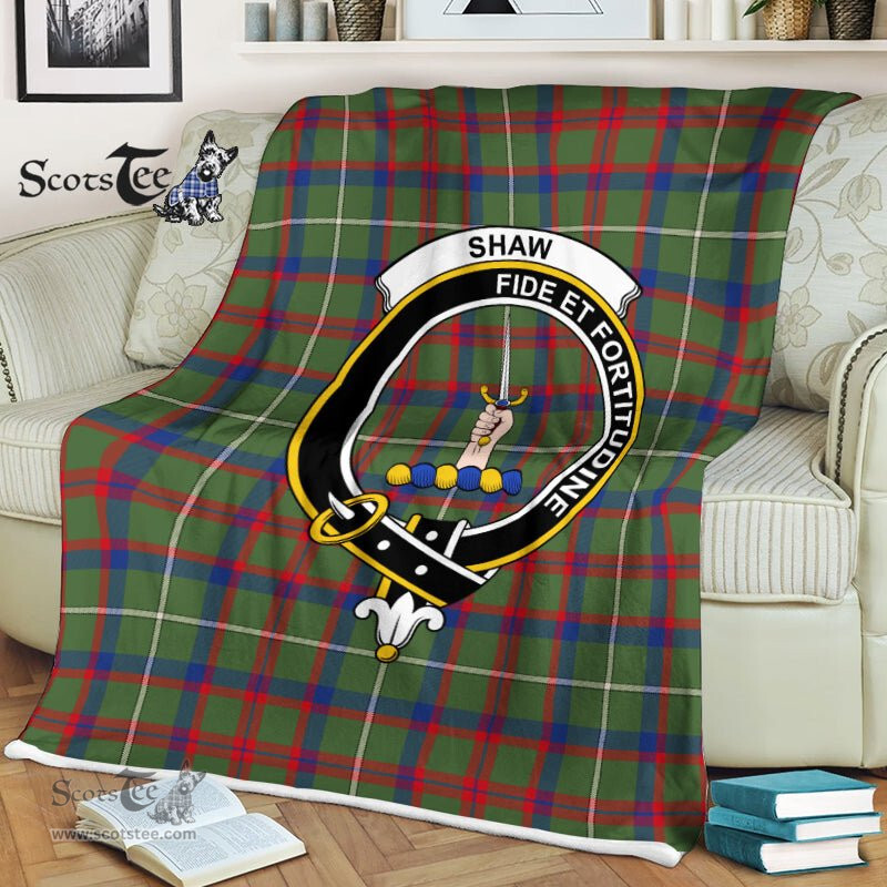 Plaid Blanket Shaw Of Tordarroch Green Modern Clan Crest Badge Tartan Blanket Scottish Plaid Throw Blanket - Scotstee Shop