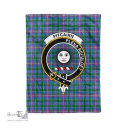 Plaid Blanket Pitcairn Clan Crest Badge Tartan Blanket Scottish Plaid Throw Blanket Tartan Plaid Fleece Blanket