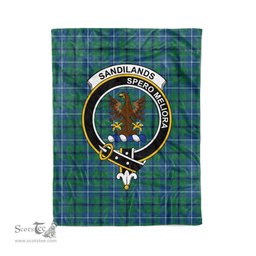 Plaid Blanket Sandilands Ancient Clan Crest Badge Tartan Blanket Scottish Plaid Throw Blanket Tartan Plaid Fleece Blanket