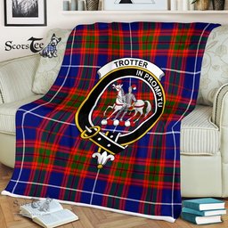 Plaid Blanket Trotter Clan Crest Badge Tartan Blanket Scottish Plaid Throw Blanket Tartan Plaid Fleece Blanket