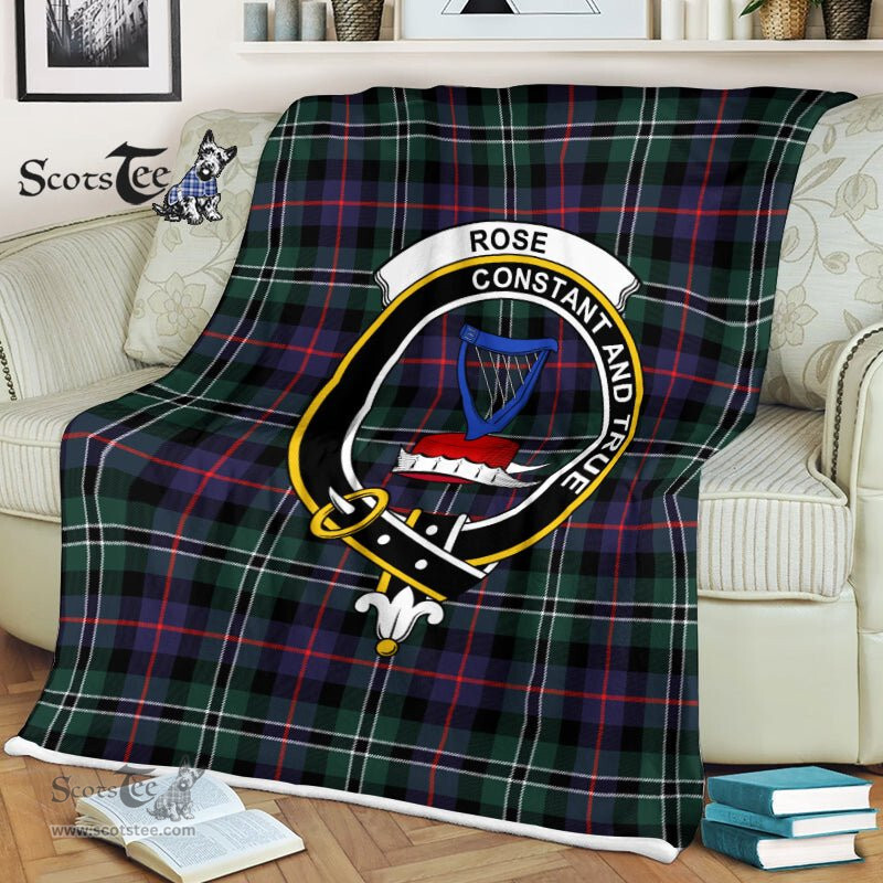 Plaid Blanket Rose Hunting Modern Clan Crest Badge Tartan Blanket Scottish Plaid Throw Blanket Tartan Plaid Fleece Blanket