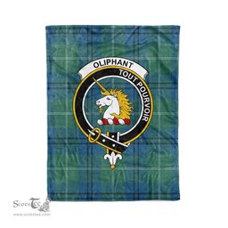 Plaid Blanket Oliphant Ancient Clan Crest Badge Tartan Blanket Scottish Plaid Throw Blanket Tartan Plaid Fleece Blanket
