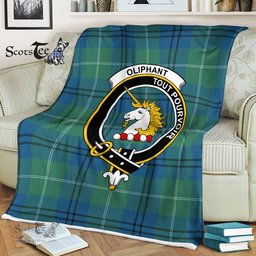 Plaid Blanket Oliphant Ancient Clan Crest Badge Tartan Blanket Scottish Plaid Throw Blanket Tartan Plaid Fleece Blanket