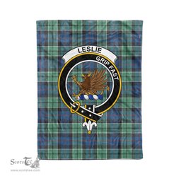 Plaid Blanket Leslie Hunting Ancient Clan Crest Badge Tartan Blanket Scottish Plaid Throw Blanket Tartan Plaid Fleece Blanket