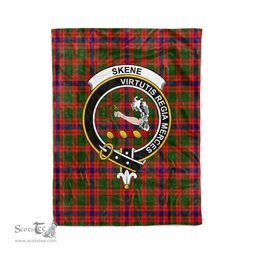 Plaid Blanket Skene Clan Crest Badge Tartan Blanket Scottish Plaid Throw Blanket Tartan Plaid Fleece Blanket