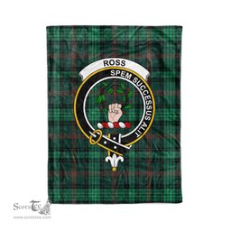 Plaid Blanket Ross Hunting Modern Clan Crest Badge Tartan Blanket Scottish Plaid Throw Blanket Tartan Plaid Fleece Blanket