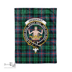 Plaid Blanket Urquhart Broad Red Ancient Clan Crest Badge Tartan Blanket Scottish Plaid Throw Blanket - Scotstee Shop