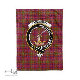 Plaid Blanket Lumsden Clan Crest Badge Tartan Blanket Scottish Plaid Throw Blanket Tartan Plaid Fleece Blanket