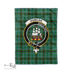 Plaid Blanket Duncan Of Sketraw Clan Crest Badge Tartan Blanket Scottish Green Plaid Throw Blanket - Scotstee Shop