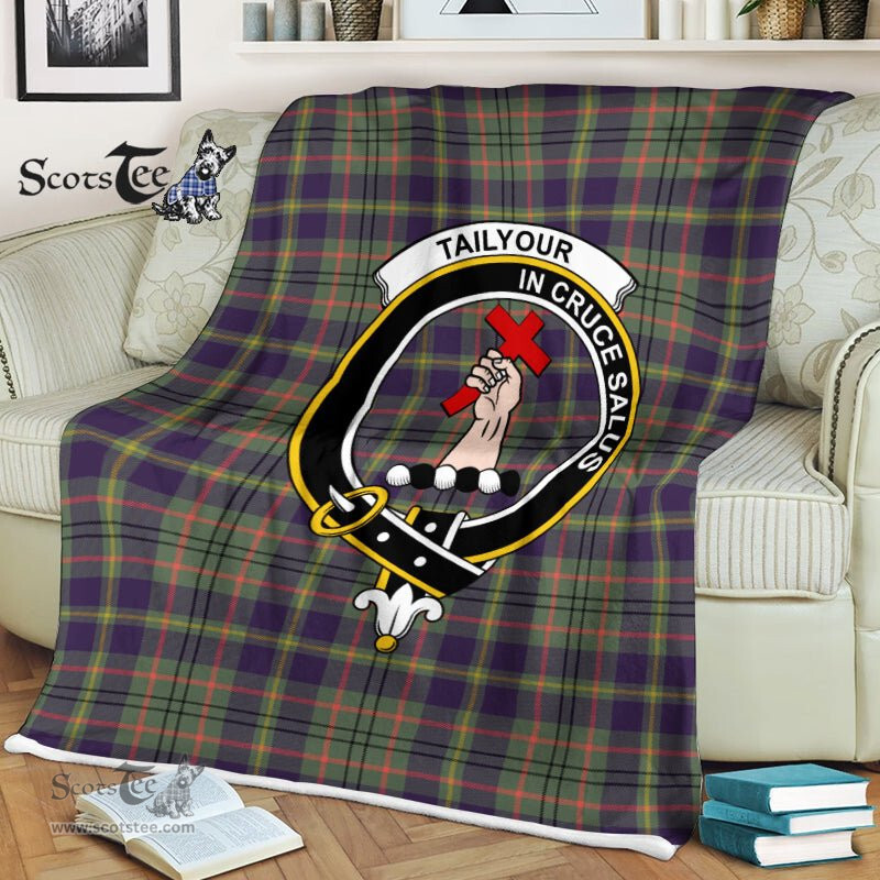 Plaid Blanket Taylor Weathered Clan Crest Badge Tartan Blanket Scottish Plaid Throw Blanket Tartan Plaid Fleece Blanket