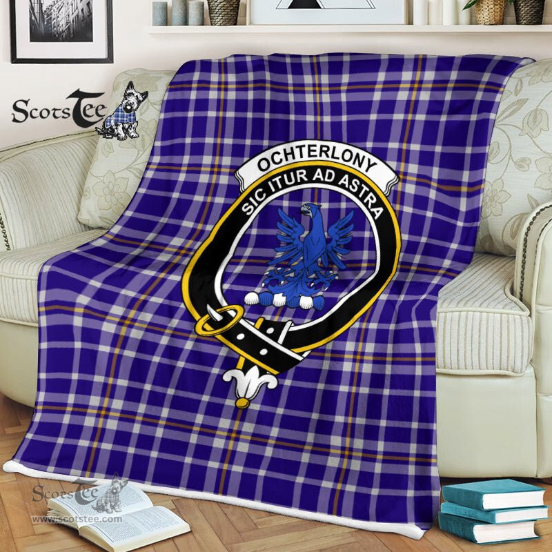 Plaid Blanket Ochterlony Clan Crest Badge Tartan Blanket Scottish Plaid Throw Blanket Tartan Plaid Fleece Blanket