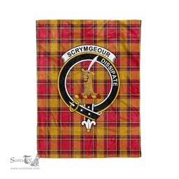 Plaid Blanket Scrymgeour Clan Crest Badge Tartan Blanket Scottish Plaid Throw Blanket Tartan Plaid Fleece Blanket