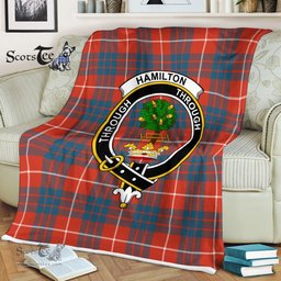 Hamilton Tartan Hamilton Fleece Blanket Plaid Blanket Hamilton Ancient Clan Crest Badge Tartan Blanket Scottish Blanket