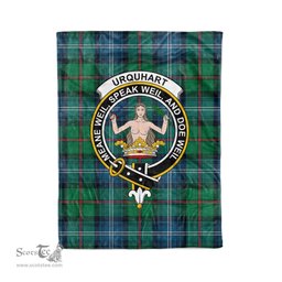 Plaid Blanket Urquhart Ancient Clan Crest Badge Tartan Blanket Scottish Plaid Throw Blanket Tartan Plaid Fleece Blanket