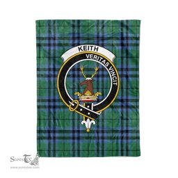 Clan Keith Blanket Plaid Blanket Keith Ancient Clan Crest Badge Tartan Blanket Scottish Green Plaid Throw Blanket Tartan Plaid Fleece Blanket - Scotstee Shop