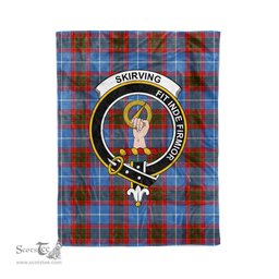 Plaid Blanket Skirving Clan Crest Badge Tartan Blanket Scottish Plaid Throw Blanket Tartan Plaid Fleece Blanket