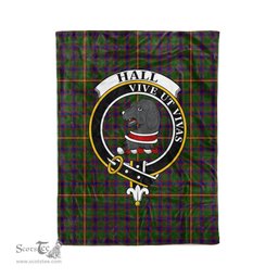 Plaid Blanket Hall Clan Crest Badge Tartan Blanket Scottish Green Plaid Throw Blanket Tartan Plaid Fleece Blanket