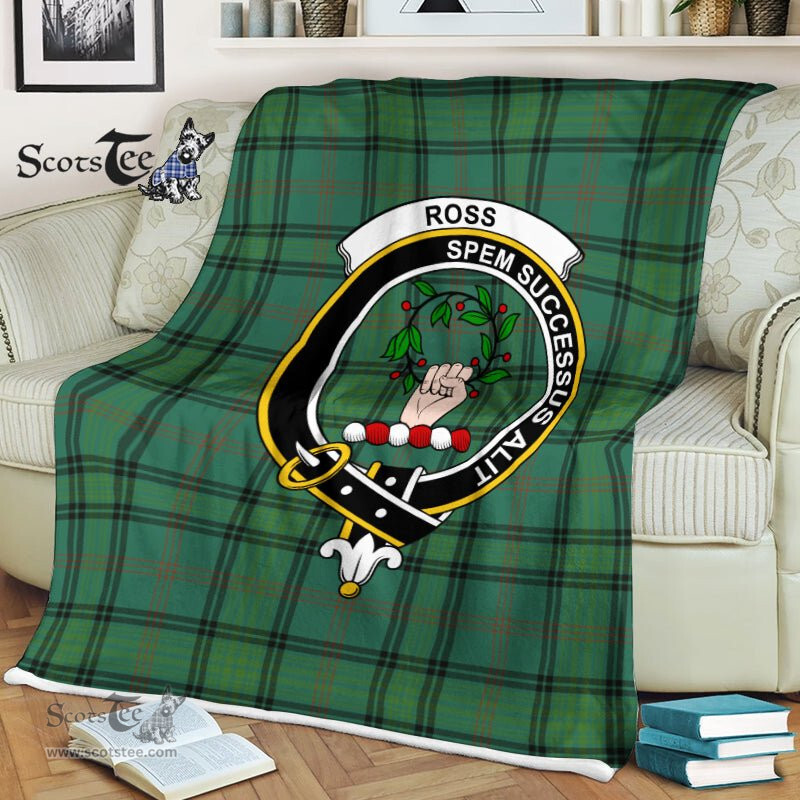 Plaid Blanket Ross Hunting Ancient Clan Crest Badge Tartan Blanket Scottish Plaid Throw Blanket Tartan Plaid Fleece Blanket