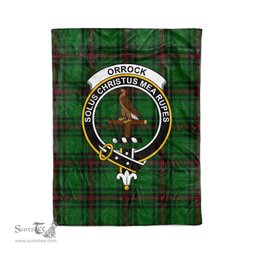 Plaid Blanket Orrock Clan Crest Badge Tartan Blanket Scottish Plaid Throw Blanket Tartan Plaid Fleece Blanket