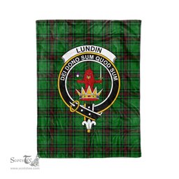 Plaid Blanket Lundin Clan Crest Badge Tartan Blanket Scottish Plaid Throw Blanket Tartan Plaid Fleece Blanket
