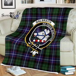 Plaid Blanket Galbraith Modern Clan Crest Badge Tartan Blanket Scottish Green Plaid Throw Blanket Tartan Plaid Fleece Blanket
