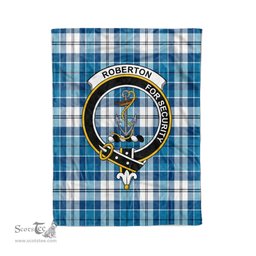 Plaid Blanket Roberton Clan Crest Badge Tartan Blanket Scottish Plaid Throw Blanket Tartan Plaid Fleece Blanket