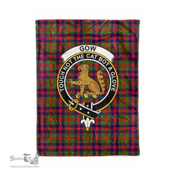 Plaid Blanket Gow McGouan Clan Crest Badge Tartan Blanket Scottish Green Plaid Throw Blanket Tartan Plaid Fleece Blanket