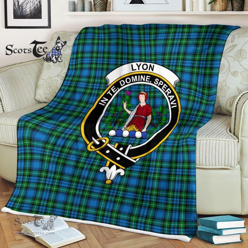 Plaid Blanket Lyon Clan Crest Badge Tartan Blanket Scottish Plaid Throw Blanket Tartan Plaid Fleece Blanket