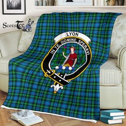 Plaid Blanket Lyon Clan Crest Badge Tartan Blanket Scottish Plaid Throw Blanket Tartan Plaid Fleece Blanket