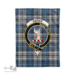 Plaid Blanket Napier Modern Clan Crest Badge Tartan Blanket Scottish Green Plaid Throw Blanket Tartan Plaid Fleece Blanket