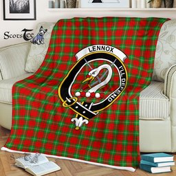 Plaid Blanket Lennox Clan Crest Badge Tartan Blanket Scottish Plaid Throw Blanket Tartan Plaid Fleece Blanket