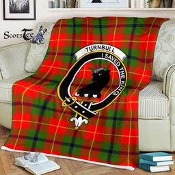Plaid Blanket Turnbull Clan Crest Badge Tartan Blanket Scottish Plaid Throw Blanket Tartan Plaid Fleece Blanket