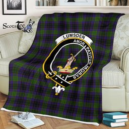 Plaid Blanket Lumsden Hunting Clan Crest Badge Tartan Blanket Scottish Plaid Throw Blanket Tartan Plaid Fleece Blanket