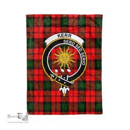 Plaid Blanket Kerr Modern Clan Crest Badge Tartan Blanket Scottish Green Plaid Throw Blanket Tartan Plaid Fleece Blanket