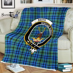 Clan Keith Blanket Plaid Blanket Keith Clan Crest Badge Tartan Blanket Scottish Green Plaid Throw Blanket Tartan Plaid Fleece Blanket - Scotstee Shop