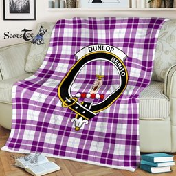 Plaid Blanket Dunlop Dress Clan Crest Badge Tartan Blanket Scottish Green Plaid Throw Blanket Tartan Plaid Fleece Blanket