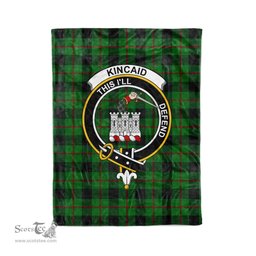 Plaid Blanket Kincaid Clan Crest Badge Tartan Blanket Scottish Green Plaid Throw Blanket Tartan Plaid Fleece Blanket