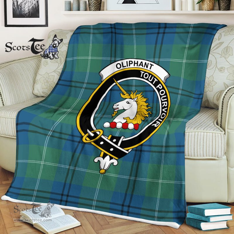 Plaid Blanket Oliphant Ancient Clan Crest Badge Tartan Blanket Scottish Plaid Throw Blanket Tartan Plaid Fleece Blanket