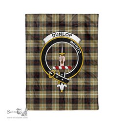 Plaid Blanket Dunlop Hunting Clan Crest Badge Tartan Blanket Scottish Green Plaid Throw Blanket Tartan Plaid Fleece Blanket