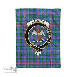 Plaid Blanket Ralston Clan Crest Badge Tartan Blanket Scottish Plaid Throw Blanket Tartan Plaid Fleece Blanket