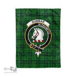 Plaid Blanket Dunbar Hunting Clan Crest Badge Tartan Blanket Scottish Green Plaid Throw Blanket Tartan Plaid Fleece Blanket