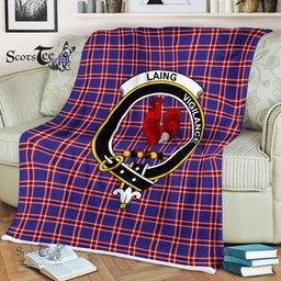 Plaid Blanket Laing Of Archiestown Clan Crest Badge Tartan Blanket Scottish Plaid Throw Blanket Tartan Plaid Fleece Blanket