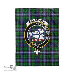 Plaid Blanket Galbraith Clan Crest Badge Tartan Blanket Scottish Green Plaid Throw Blanket Tartan Plaid Fleece Blanket