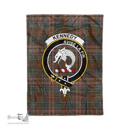 Plaid Blanket Kennedy Weathered Clan Crest Badge Tartan Blanket Scottish Green Plaid Throw Blanket Tartan Plaid Fleece Blanket