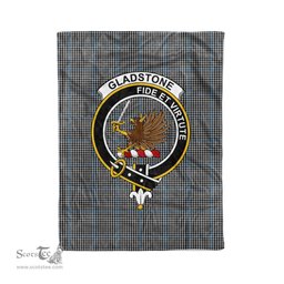 Plaid Blanket Gladstone Hunting Clan Crest Badge Tartan Blanket Scottish Green Plaid Throw Blanket Tartan Plaid Fleece Blanket