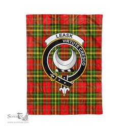 Plaid Blanket Leask Clan Crest Badge Tartan Blanket Scottish Plaid Throw Blanket Tartan Plaid Fleece Blanket