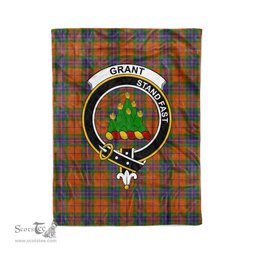 Plaid Blanket Grant Of Edinchat Clan Crest Badge Tartan Blanket Scottish Green Plaid Throw Blanket Tartan Plaid Fleece Blanket