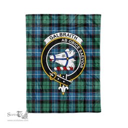 Plaid Blanket Galbraith Ancient Clan Crest Badge Tartan Blanket Scottish Green Plaid Throw Blanket - Scotstee Shop