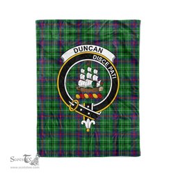 Plaid Blanket Duncan Clan Crest Badge Tartan Blanket Scottish Green Plaid Throw Blanket Tartan Plaid Fleece Blanket