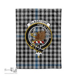 Plaid Blanket Gladstone Clan Crest Badge Tartan Blanket Scottish Green Plaid Throw Blanket Tartan Plaid Fleece Blanket